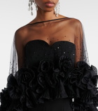 Jenny Packham Ruffled caped gown