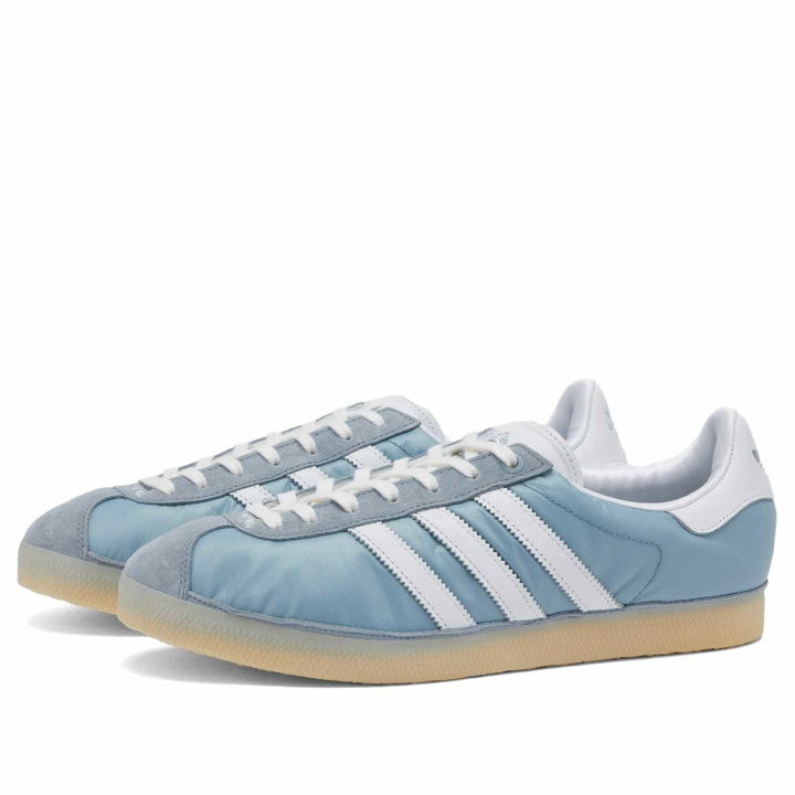 Photo: Adidas Men's x Footpatrol Gazelle in Light Grey/White