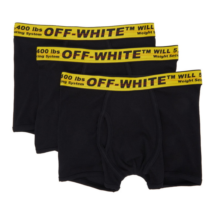 Photo: Off-White 3-Pack Black Industrial Boxer Briefs