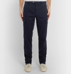 Thom Sweeney - Navy Slim-Fit Stretch Linen and Cotton-Blend Cargo Trousers - Navy