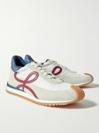 LOEWE - Flow Runner Leather-Trimmed Suede and Shell Sneakers - White