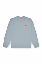 Diesel Relaxed long-sleeve T-shirt with Biscotto logo - T-Shirts Mens in Blue