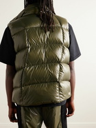 Moncler Genius - adidas Originals Tech Jersey-Trimmed Quilted Glossed-Shell Down Gilet - Green