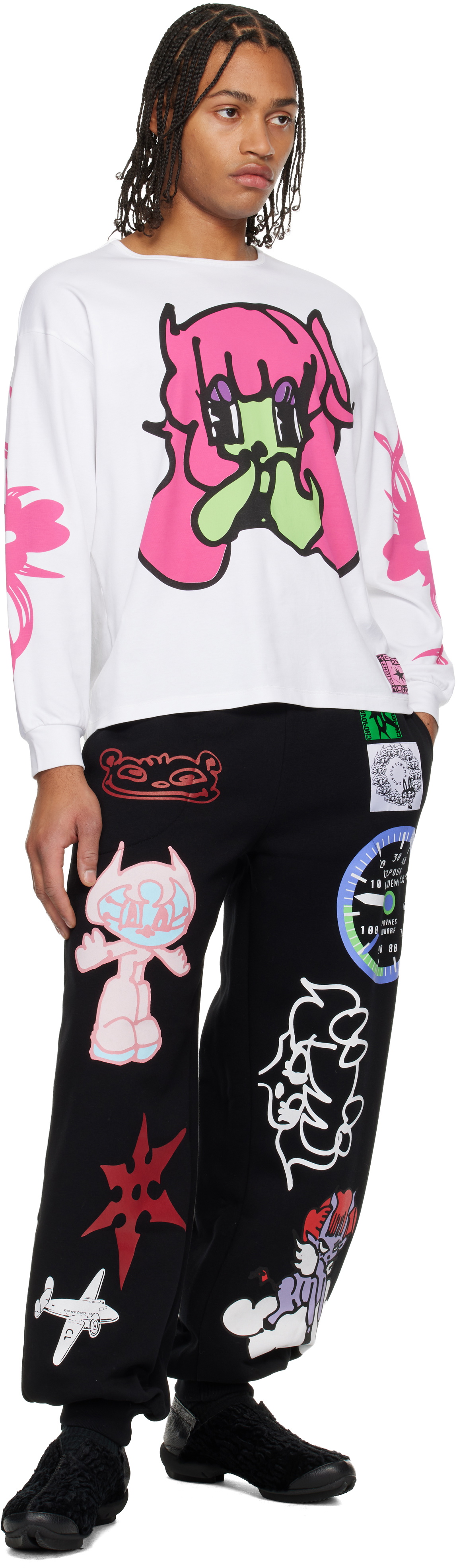 Chopova Lowena Black Flying High Sweatpants