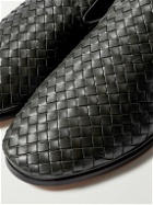 Bottega Veneta - Intrecciato Full-Grain Leather Slippers - Black