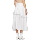 Enfold White Broad Random Hem Skirt