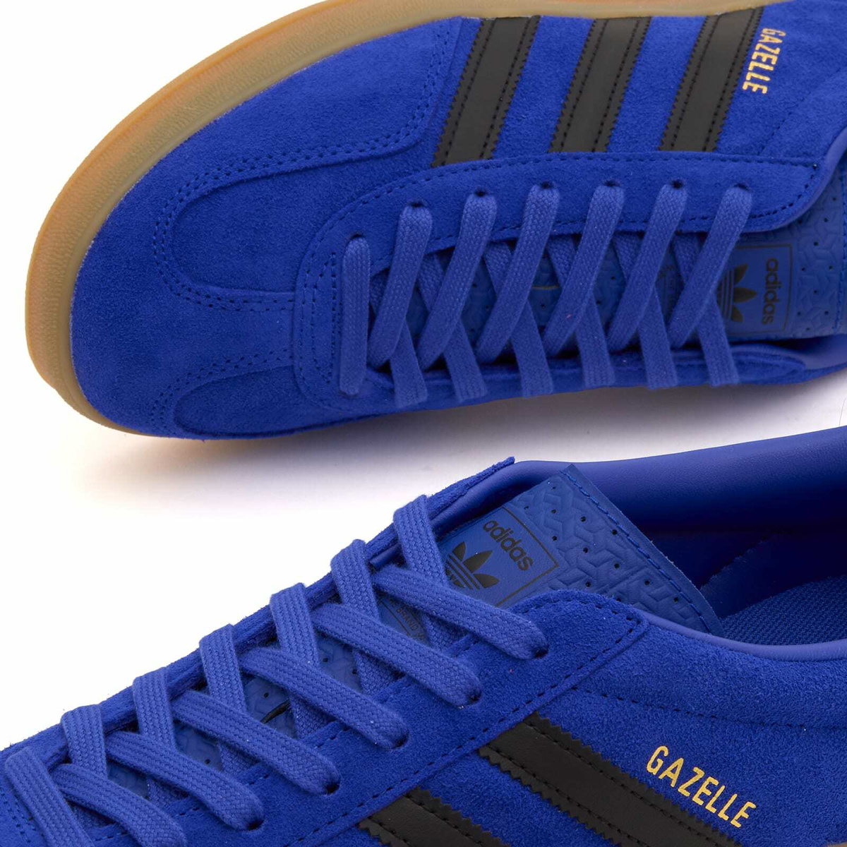 Adidas Gazelle Indoor in Lucid Blue/Black/Gold Metallic