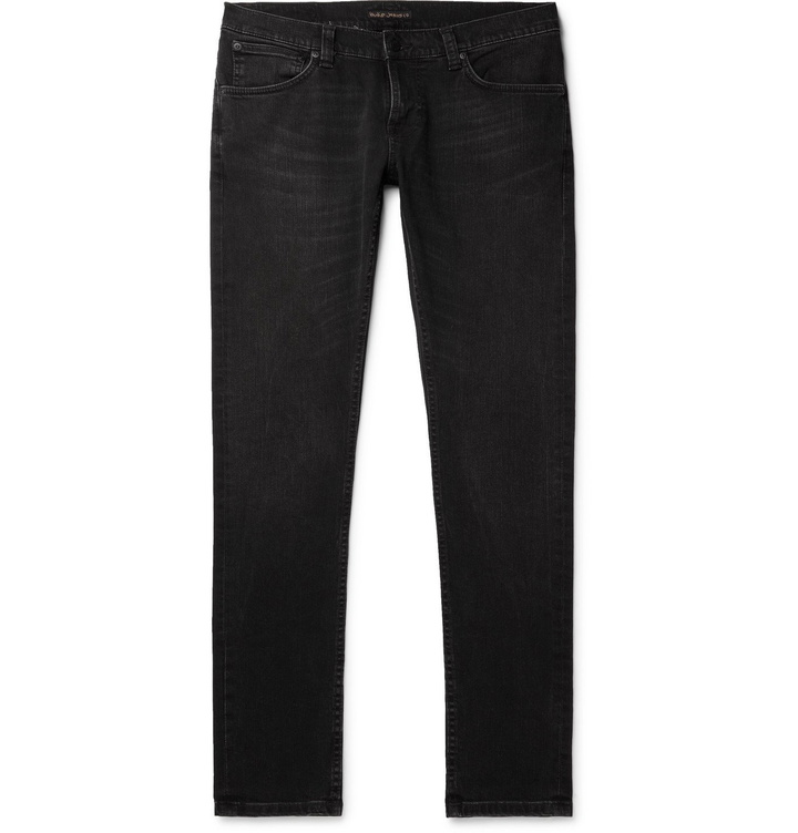 Photo: Nudie Jeans - Tight Terry Skinny-Fit Organic Stretch-Denim Jeans - Black