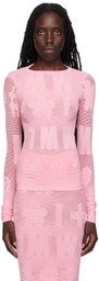 Maisie Wilen Pink Logomania Long Sleeve T-Shirt