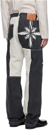 KUSIKOHC SSENSE Exclusive Black & White Flower Jeans