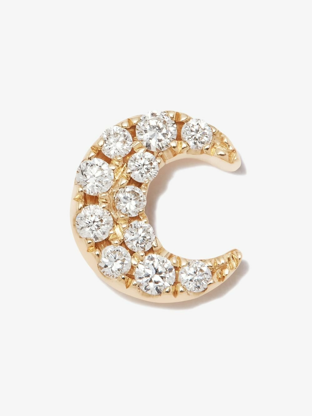 MARIA TASH 18K Yellow Gold Moon Diamond Stud Earring