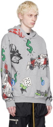 Rhude Gray Doodle Hoodie
