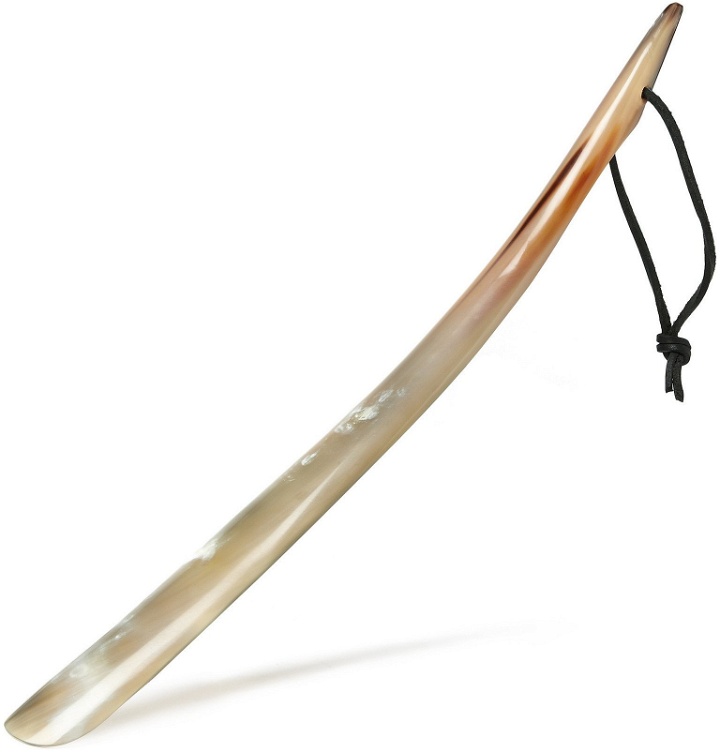 Photo: Abbeyhorn - Leather-Strap Tipped Shoehorn - Brown