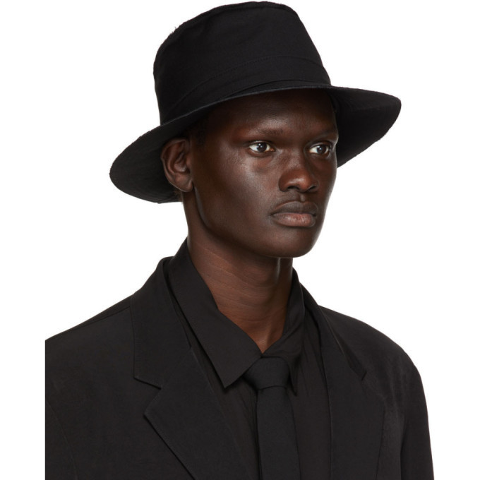 Yohji Yamamoto Black Wool Horseshoe Hat Yohji Yamamoto