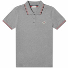 Moncler Men's Classic Logo Polo Shirt in Steel Grey