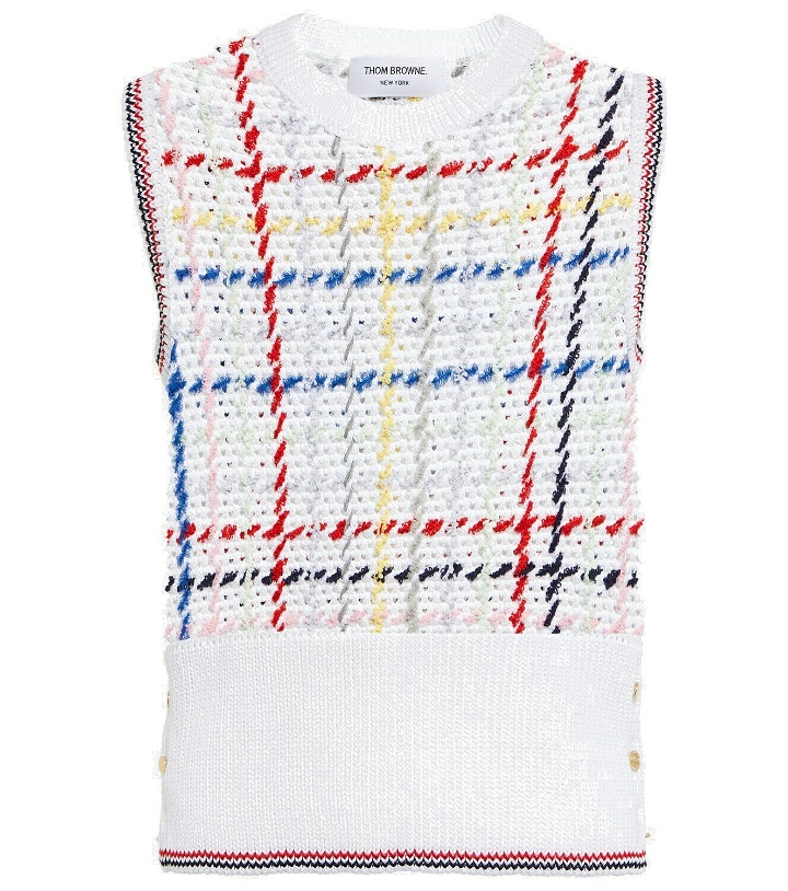 Photo: Thom Browne - Checked cotton-blend sweater vest