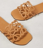 Loewe Petal Anagram leather slides