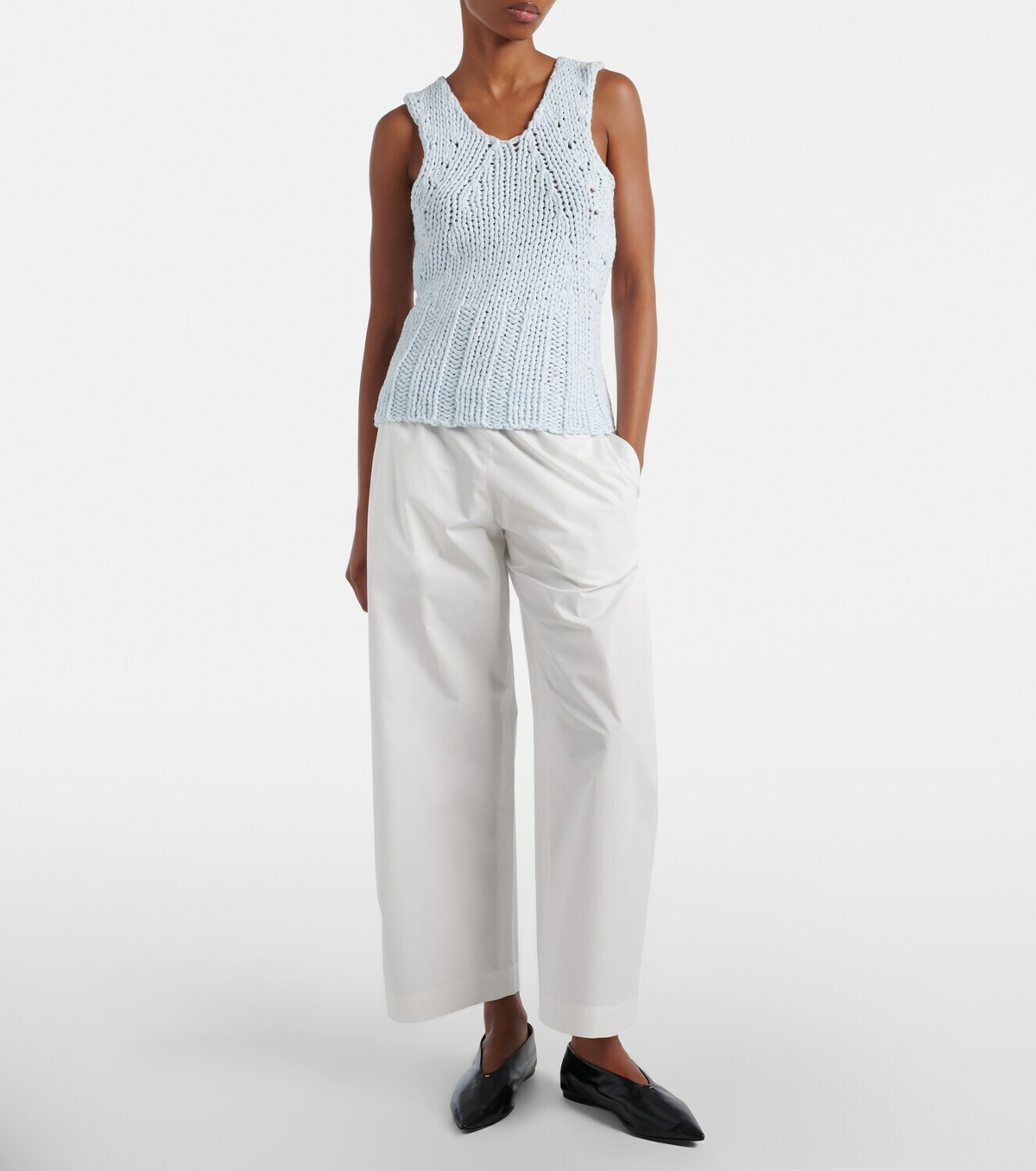 Khaite Cassie knitted cotton top