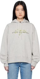 Stella McCartney Gray Floral Embroidered Logo Hoodie