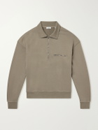 AGOLDE - Pavillion Cotton-Jersey Half-Zip Sweatshirt - Brown