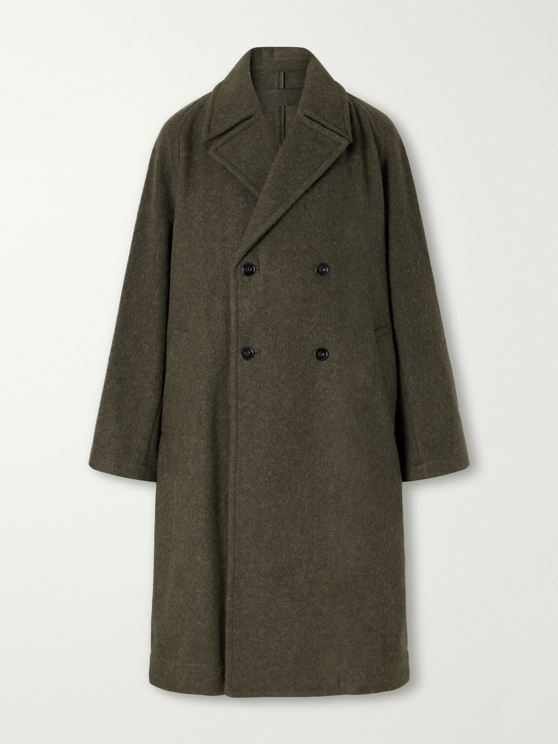 LEMAIRE - Double-Breasted Wool and Alpaca-Blend Felt Coat - Brown
