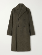 LEMAIRE - Double-Breasted Wool and Alpaca-Blend Felt Coat - Brown