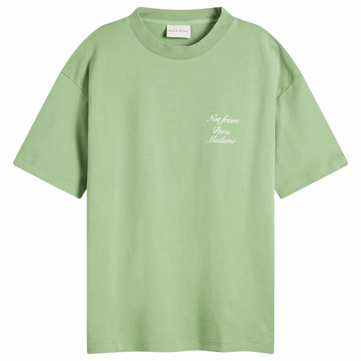 Photo: Drôle de Monsieur Men's The Calligraphy Slogan T-Shirt in Light Green