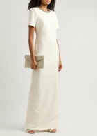 Roland Mouret Crystal-embellished Crepe Maxi Dress Cream