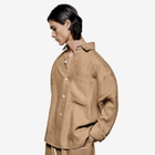 MKI Men's Linen Box Dress Shirt in Mushroom