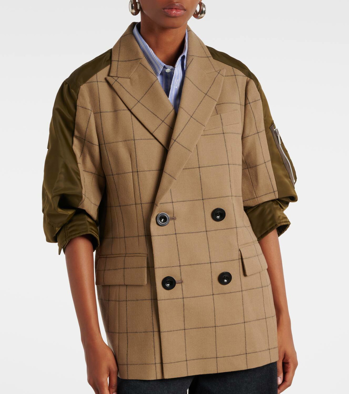 Sacai Checked wool-blend jacket Sacai
