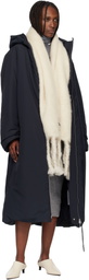 Jil Sander Off-White Wide Wool Blend Scarf