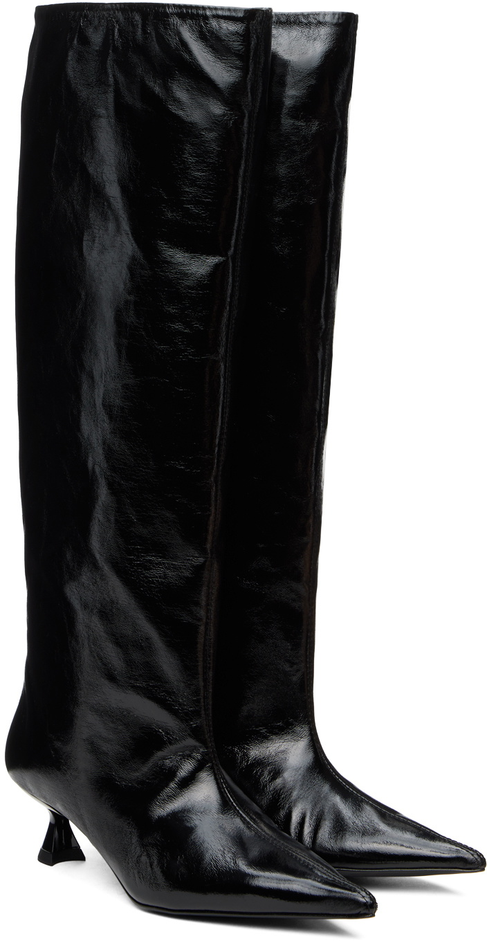 GANNI Black Soft Slouchy High Shaft Boots