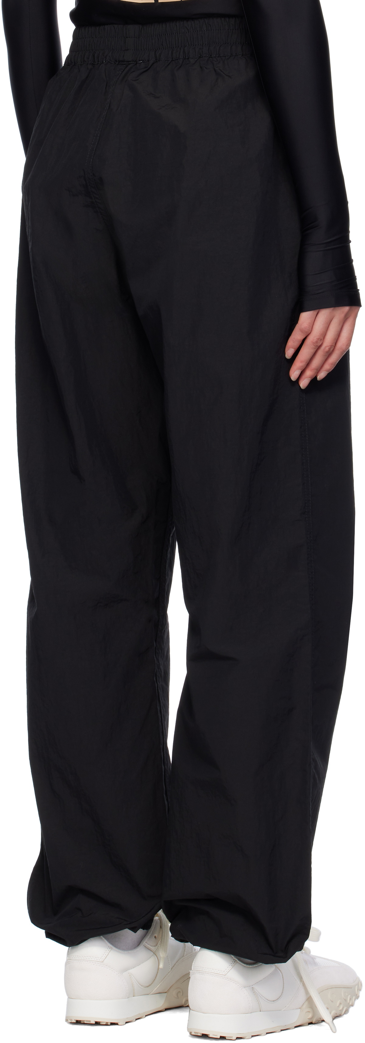 Marine Serre Black 'MS Sport' Nylon Track Pants