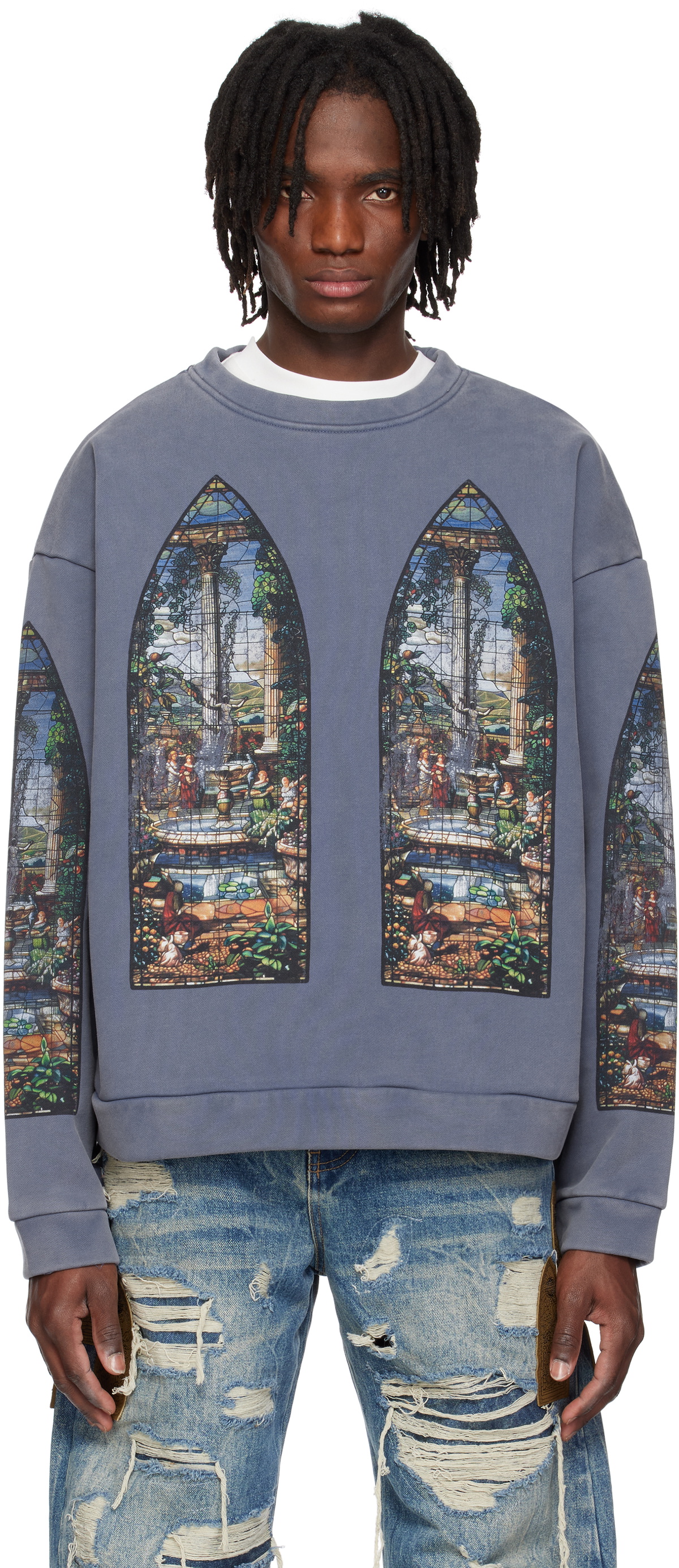 Who Decides War Indigo Apparent Crewneck Sweatshirt