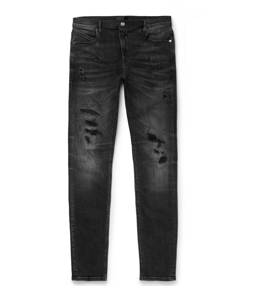 RtA - Skinny-Fit Distressed Stretch-Denim Jeans - Black RtA