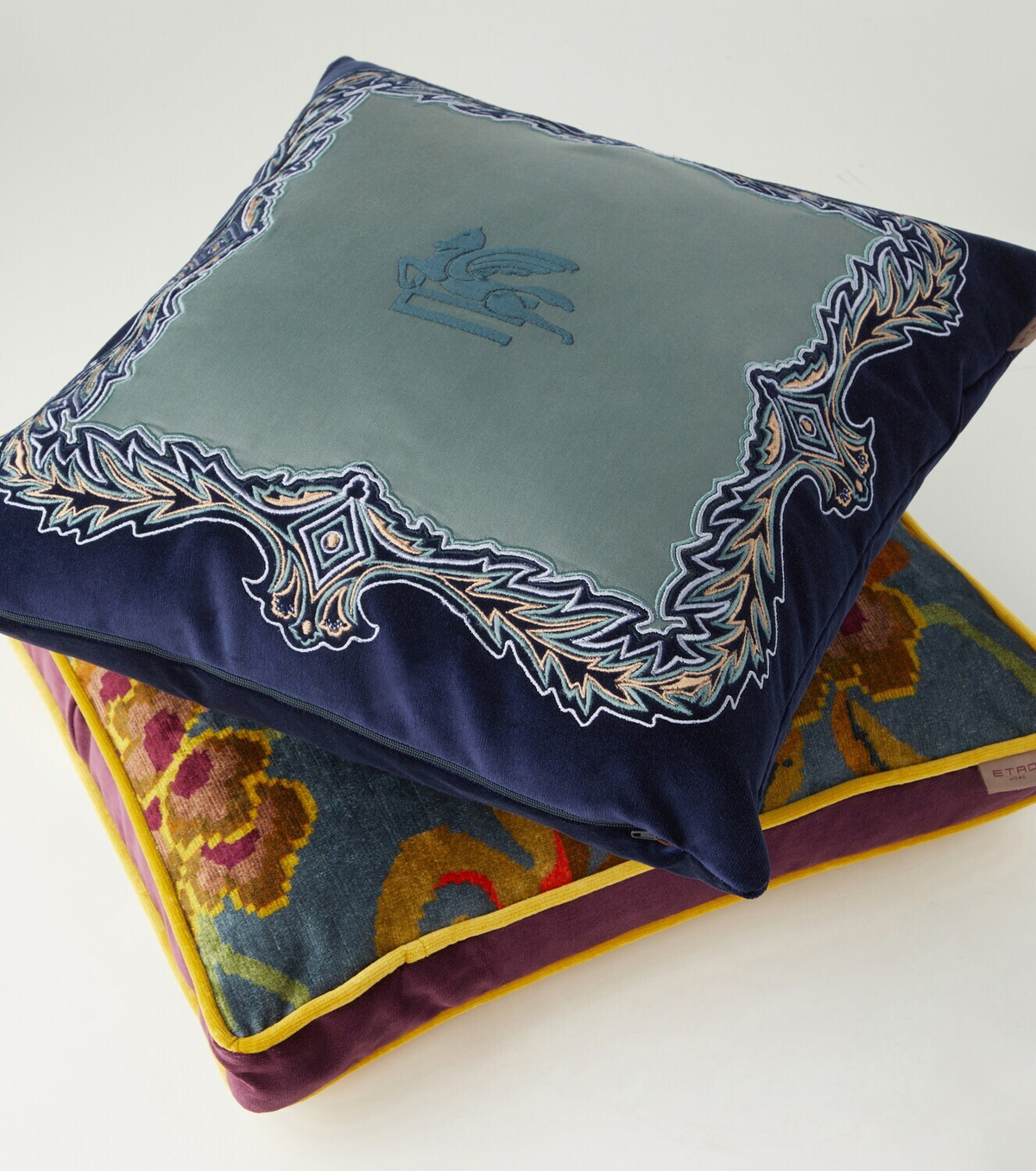 Etro Nimphea velvet cushion