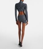Gucci Gathered lamé miniskirt