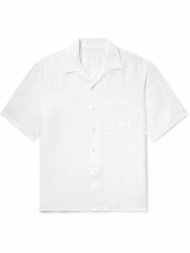 Photo: 120% - Camp-Collar Linen Shirt - White