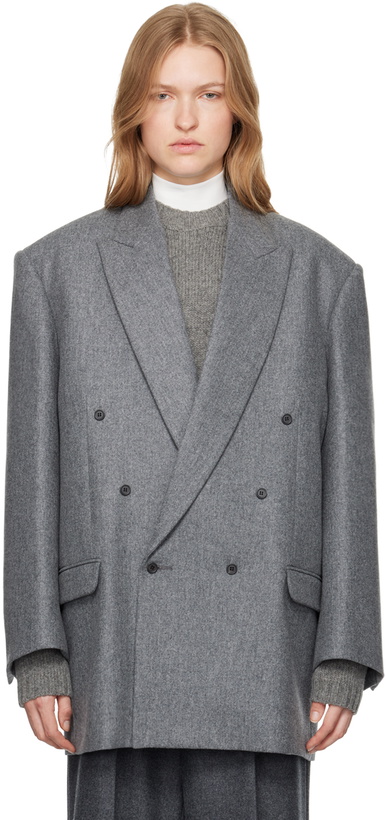 Photo: Carven Gray Double-Breasted Blazer