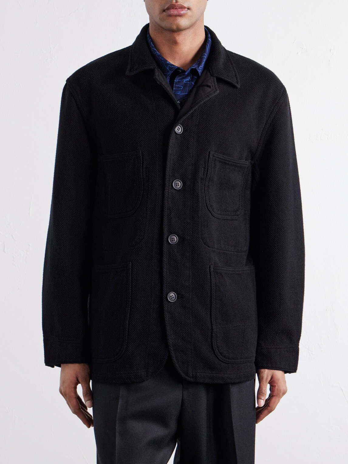 Blue Blue Japan - Coverall Cotton-Sashiko Jacket - Black