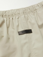 FEAR OF GOD ESSENTIALS - Dock Straight-Leg Logo-Appliquéd Cotton-Blend Drawstring Shorts - Gray