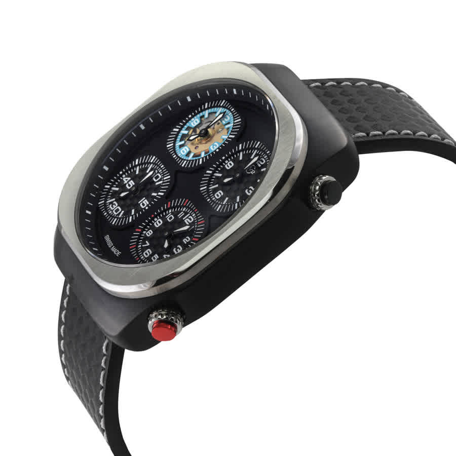 GV2 by Gevril Quattro Quartz Black Dial Mens Watch 43402