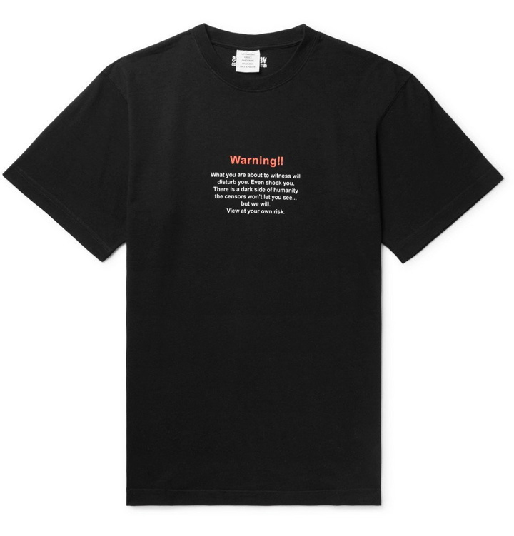 Photo: Vetements - Printed Cotton-Jersey T-Shirt - Black