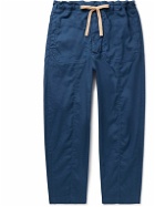 Barena - Cester Wide-Leg Garment-Dyed Linen-Blend Drawstring Trousers - Blue