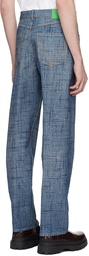 Bottega Veneta Indigo Textured Denim Trousers