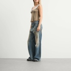 Diesel Women's T-Olisse Double Layer Cami Top in White/Khaki