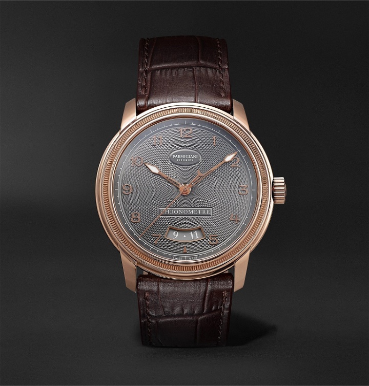 Photo: Parmigiani Fleurier - Toric Automatic Chronometer 40.8mm 18-Karat Red Gold and Alligator Watch - Gray