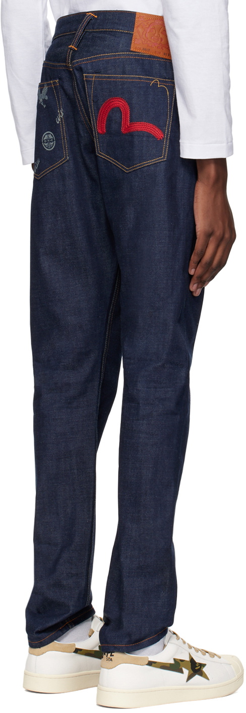 Evisu Navy Embroidered Jeans