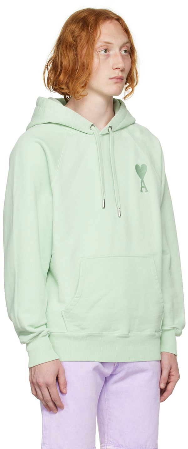 AMI Paris Green Ami De Cœur Hoodie AMI