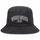 Wood Wood Men's Arch Logo Bucket Hat in Black